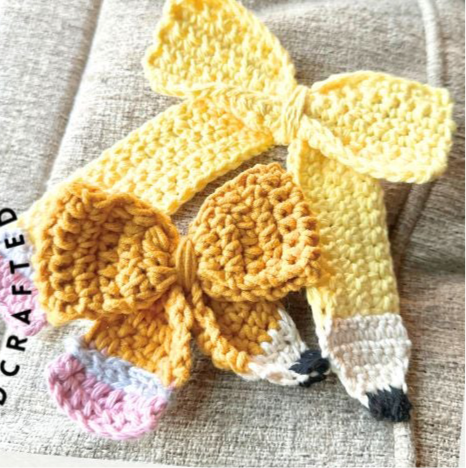 Crocheted Pencil Hairbows