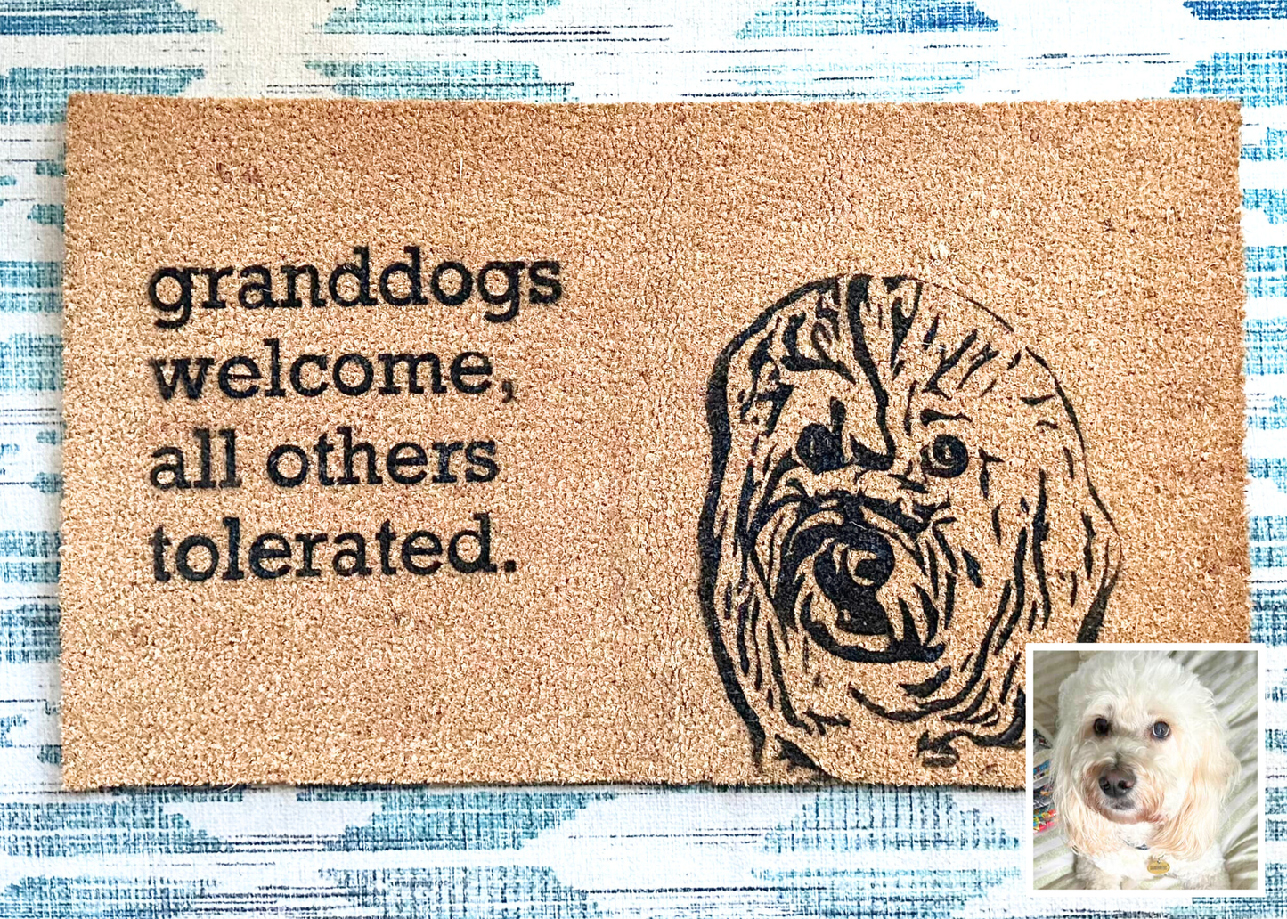 *Custom Pet Portrait Doormat – Hand-Designed & Personalized