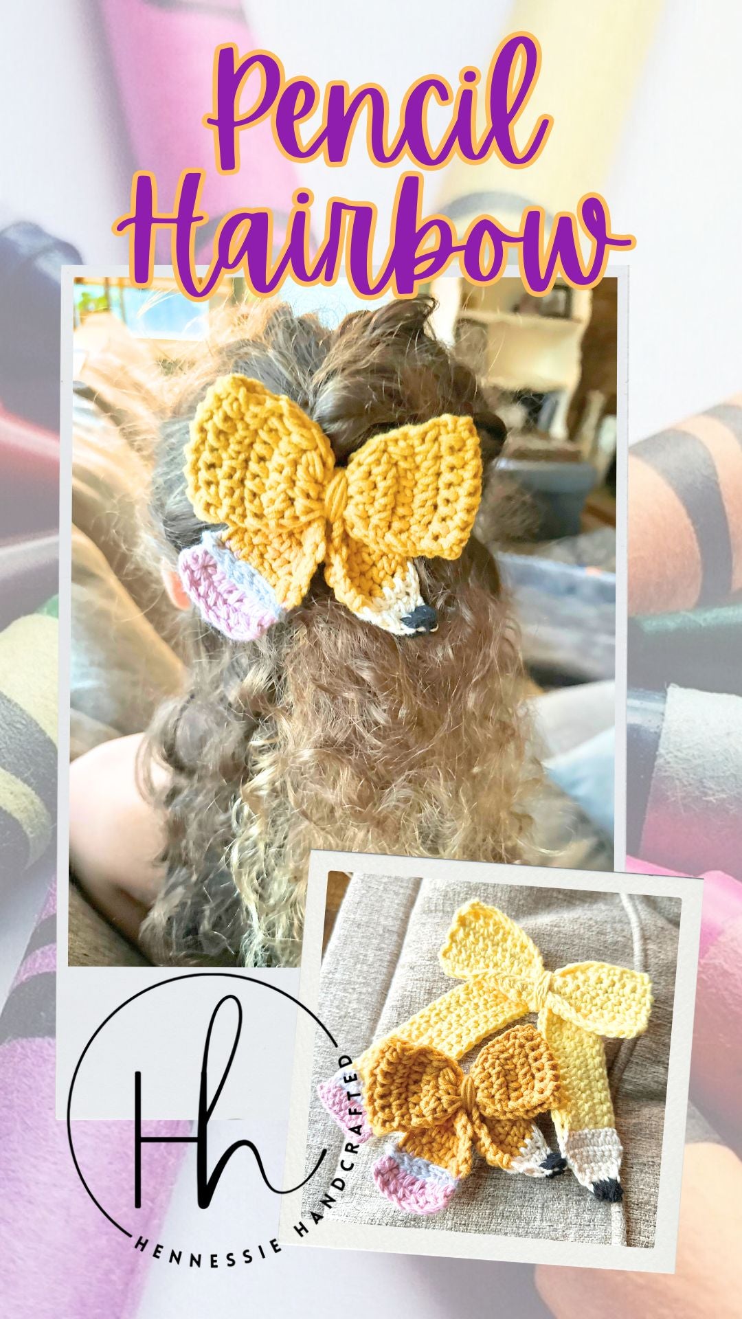 Crocheted Pencil Hairbows