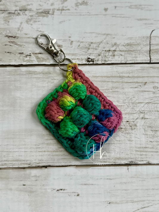 Crochet Bobble Fidget Keychain | Quiet Sensory Bag Clip