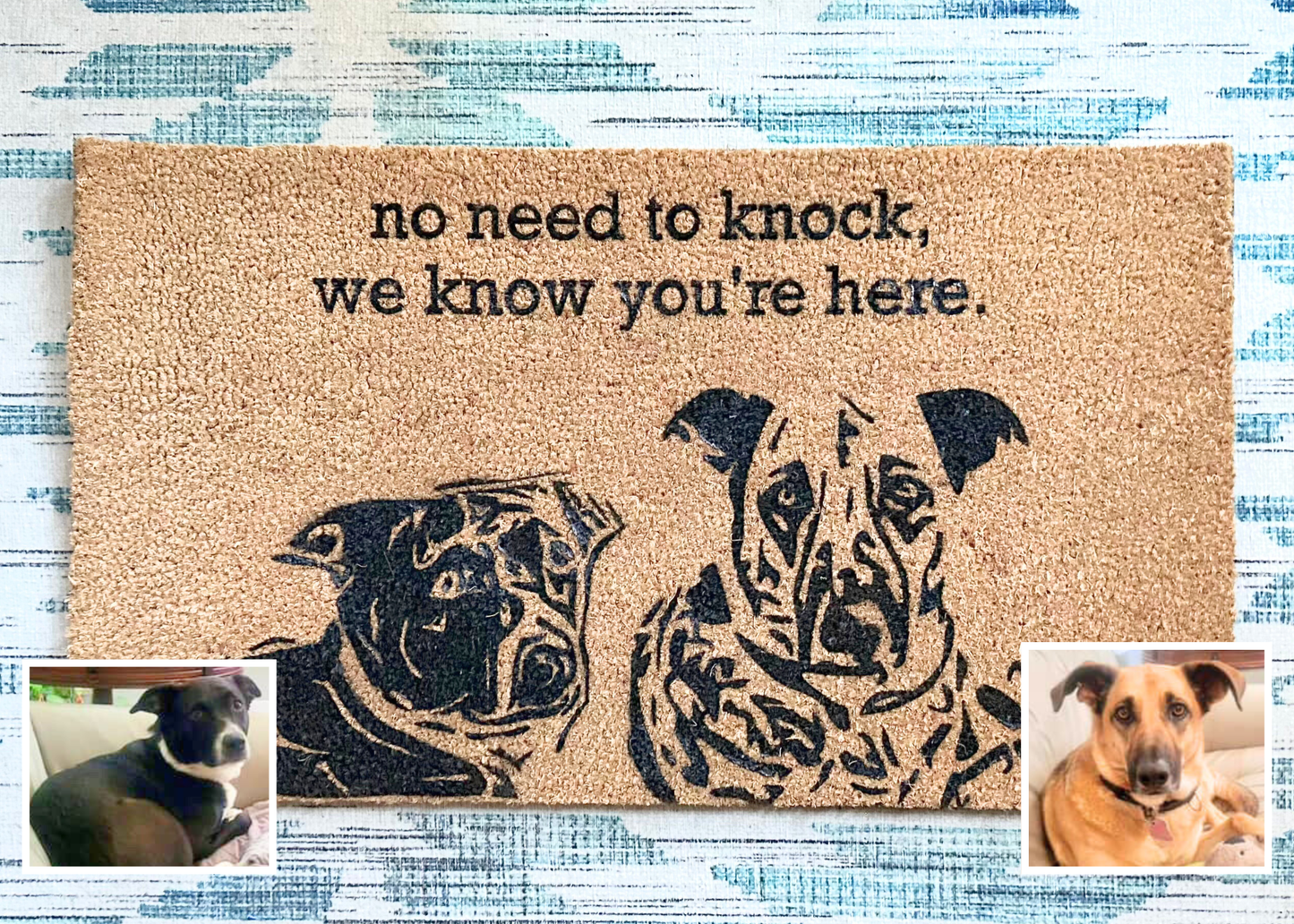 *Custom Pet Portrait Doormat – Hand-Designed & Personalized
