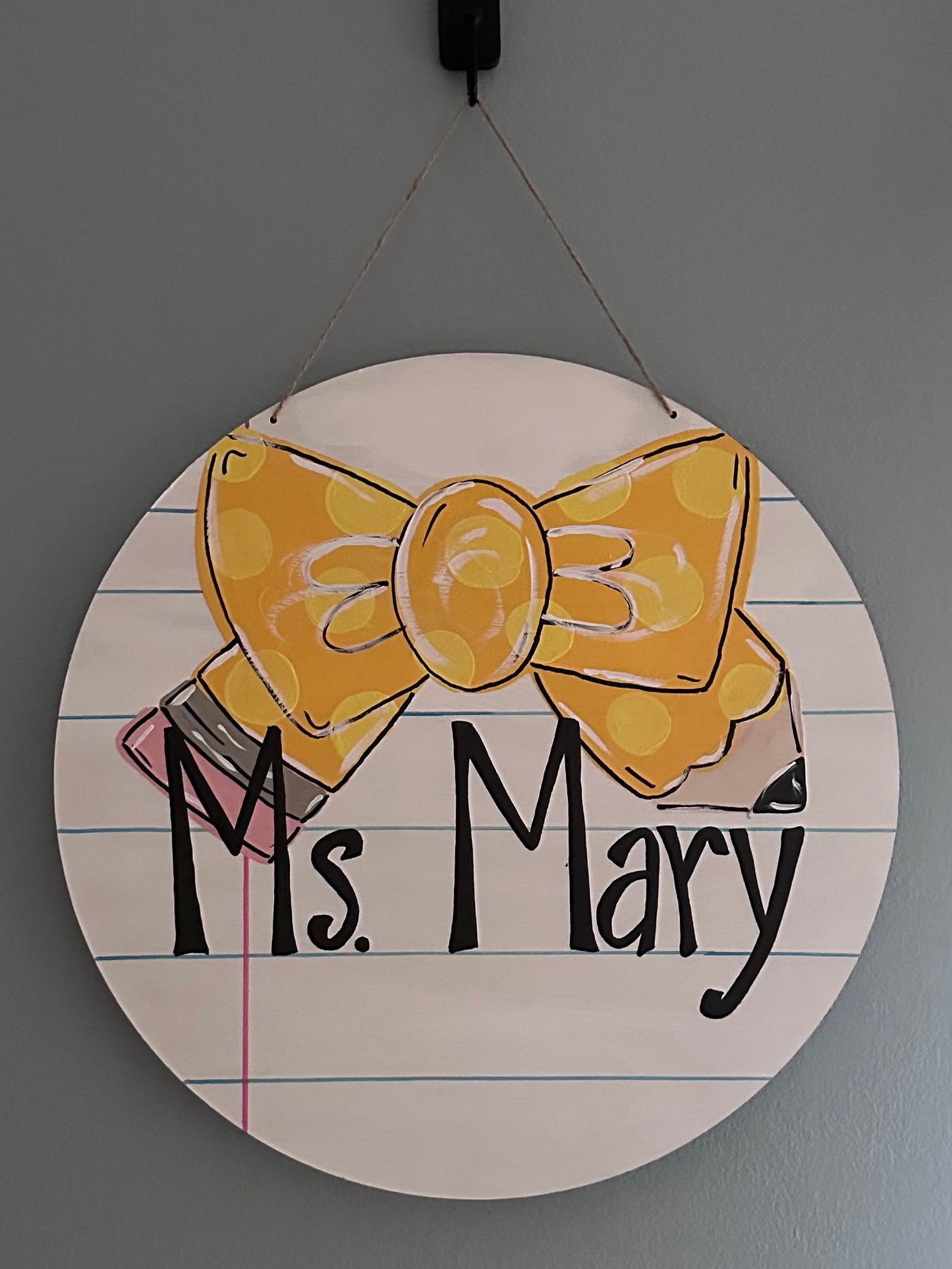*Painted Teacher Door Sign