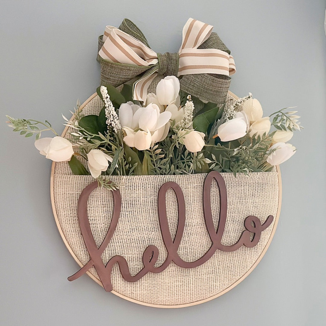 *Wreath | Wooden Hoop Pocket