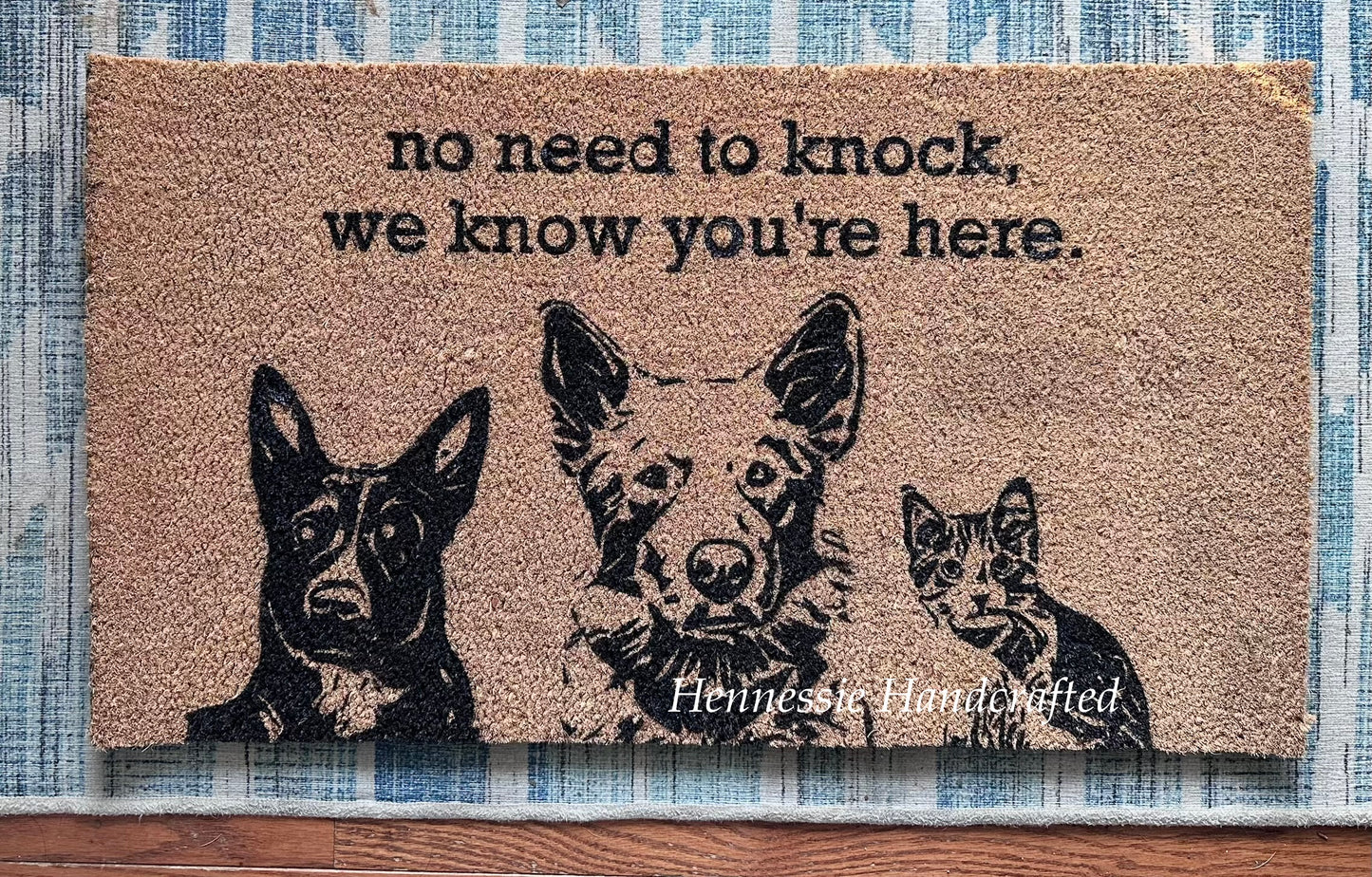 *Custom Pet Portrait Doormat – Hand-Designed & Personalized