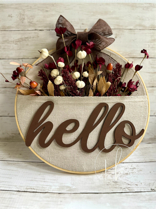 ***Wreath | Wooden Hoop Pocket
